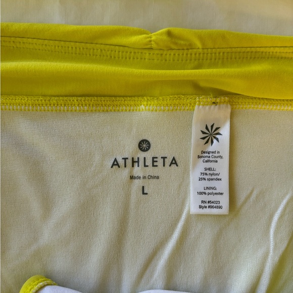 ATHLETA Bright Yellow Triangle Bikini Swimsuit L - Picture 3 of 4